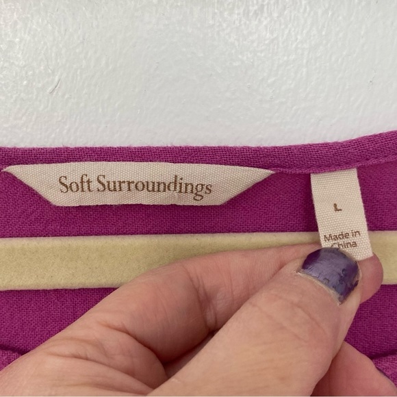 Soft Surroundings Magenta Pink Crocheted Detail Hem - Picture 6 of 9